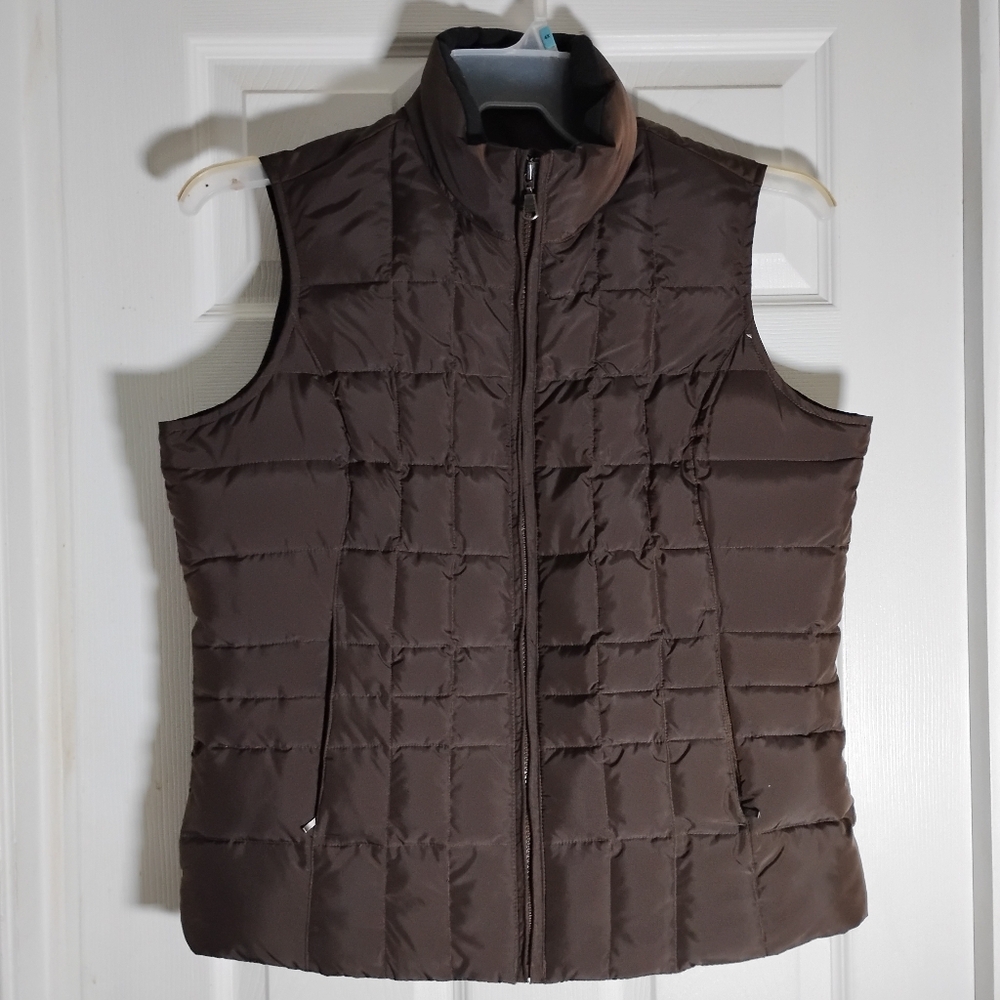 Eddie Bauer Brown Quilted Puffer Vest